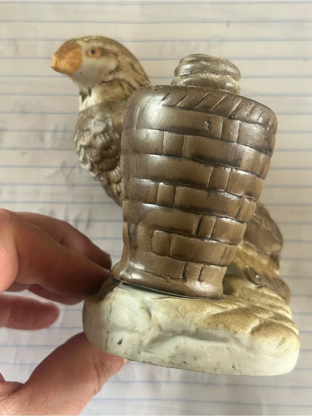 Vintage ceramic Decorative Brown and White Eagle Figurine for Bird Lovers